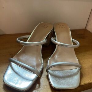A New Day Silver Mule Sandal Heel